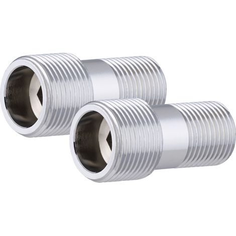 Racor Corto Macho para Ducha o Bañera QUICK PLOMBERIE - M1/2  M 3/4  modelo corto 51 mm x 2 unidades