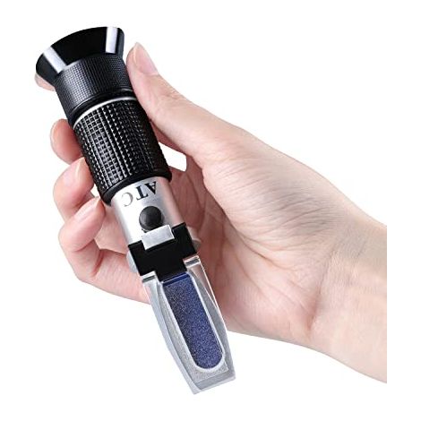 Refractómetro anticongelante 4 en 1 para comprobar el punto de congelación de sistemas anticongelantes automotrices, refractómetro para ácido de batería y etilenpropilenglicol.