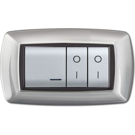 PLACCA LIFE LIVING PLAST ALLUMINIO CHIARO 4P- ELETTROCANALI- 1,0 pz
