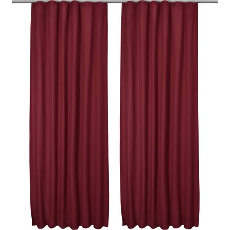 2er Set Thermovorhang Gardine Rot Amelie TK, 140x245cm