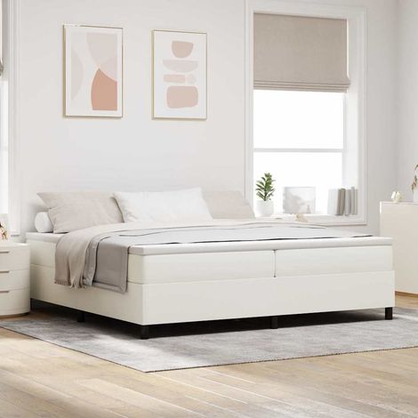 vidaXL Struttura letto piattaforma Crema 200 x 200 cm Tessuto in Cords (1/5)