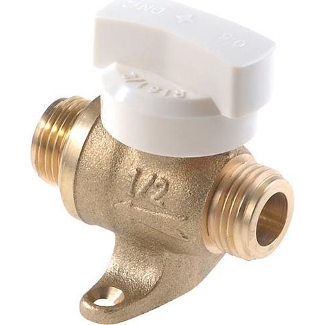 Robinet d'arrêt gaz mâle 15-21 avec patte de fixation (1/2)