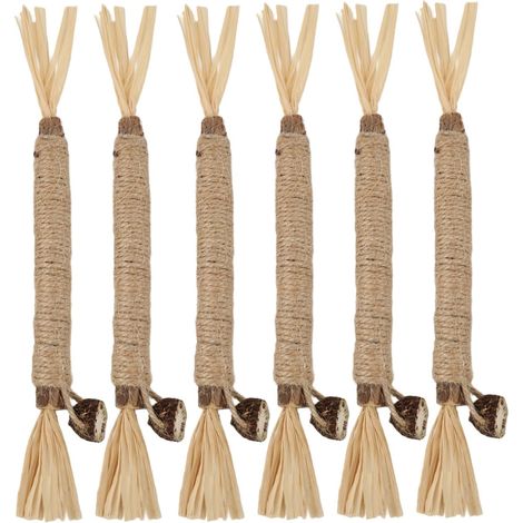 Bâtonnets à Mâcher Cataire Silvervine Lot de 6 pour Chats - Nettoyage Dentaire Stimulation Activité - Jeu Sûr Naturel (1/5)