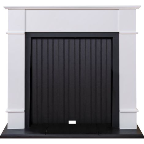 Adam Oxford Stove Fireplace in Pure White & Black (1/3)