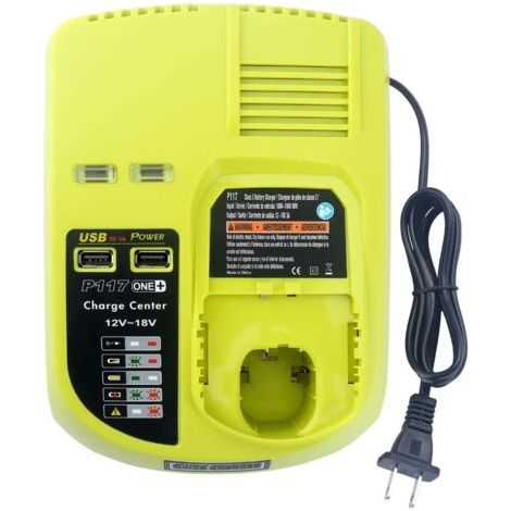 Convient au chargeur de batterie Ryobi 12V-18V électroportatif NiCrNiMH avec 2USB (1/5)