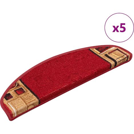 Maison Exclusive - Tappetini per Scale Autoadesivi 5 pz 65x21x4 cm Rossi (1/5)