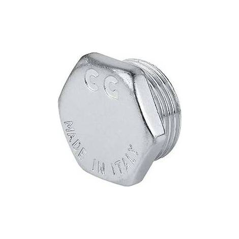 10 x BOUCHON MÂLE AVEC HEXAGONE EN LAITON CHROMÉ Dimensions : 3/8
