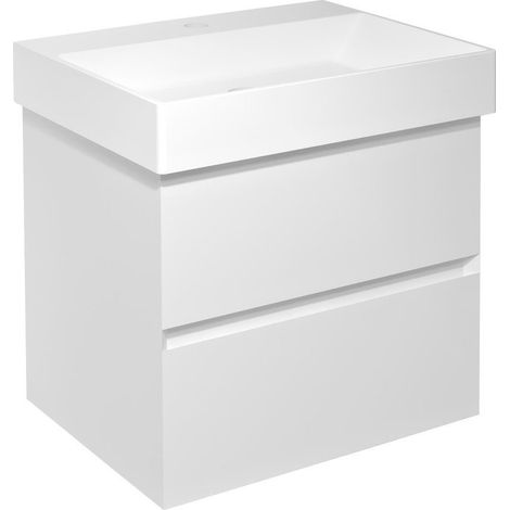 FILENA Meuble sous-vasque 57x51,5x43cm, blanc mat (1/4)