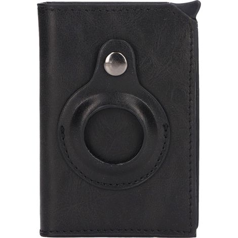 Portefeuille porte-cartes en alliage d'aluminium avec pince à billets, blocage RFID, cadeau pour hommes et femmes, grain plat noir