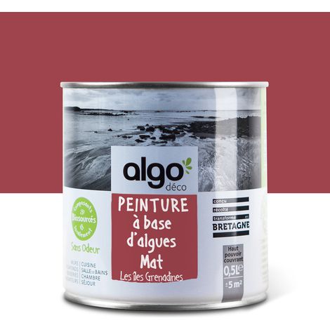 Peinture écologique Algo - Mat - Rouge Les Îles Grenadines - 0.5L (1/5)