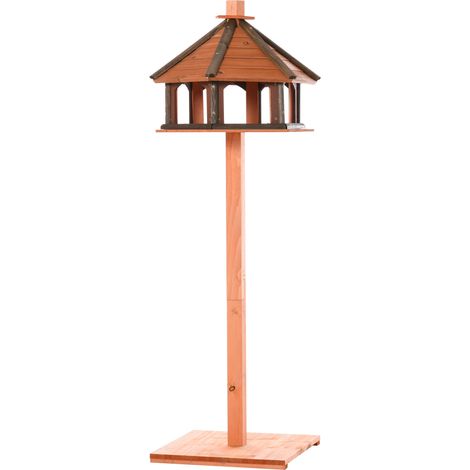 Casetta per uccelli in legno con mangiatoia, Ø52 x H130 cm, colore naturale, MODENUIT (1/5)