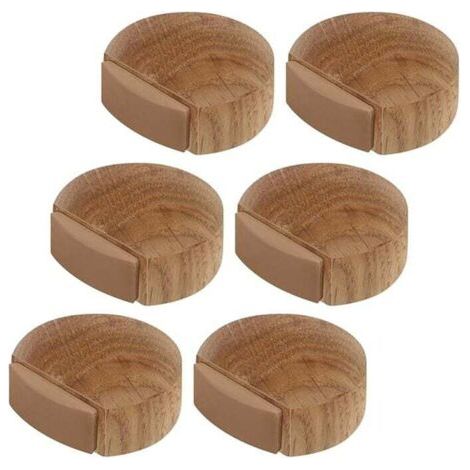 ALLIANDIS6 pièces Arrêts de Portes - Butée de Porte Adhesive en Bois pour Sol et Parquet – Stop Porte Adhésif - Butoir de Porte (Chêne Naturel) (1/5)