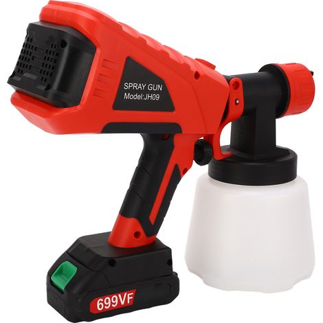 Pistolet à peinture électrique sans balais avec batterie lithium-ion, flacon de 1000 ml, 3 buses en laiton, 110-240 V, prise européenne (1/5)
