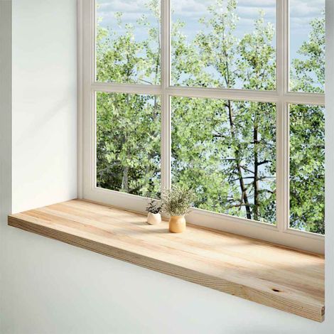 Lot de 2 Appuis de fenêtre,Rebord de fenêtre non traité 140x40x2cm bois chêne massif CFW58317 (1/5)