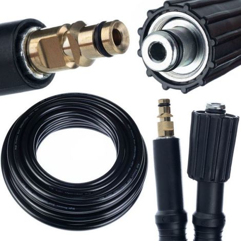 Tuyau Haute Pression - 15 M - Raccord M22 - Compatible Nettoyeurs K2 À K7 - 1 Pièce (1/5)