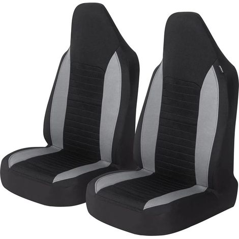 Housses de siège avant de voiture, 2 pièces, protections de siège de voiture universelles pour voitures, camions, SUV, gris (1/5)