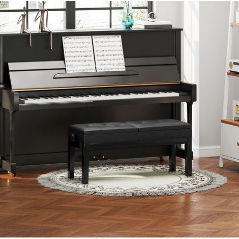 Sedia regolabile con contenitore in similpelle nera OKMYHOME (1/5)