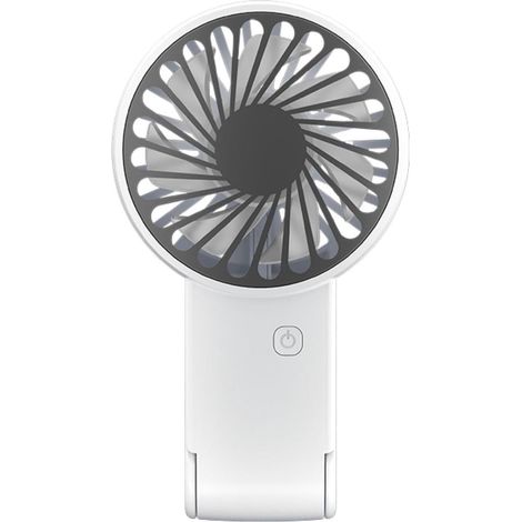 Ventilateur portable, mini ventilateur, avec support pliable, 3 vitesses réglables, à piles, blanc-AquaForge (1/5)