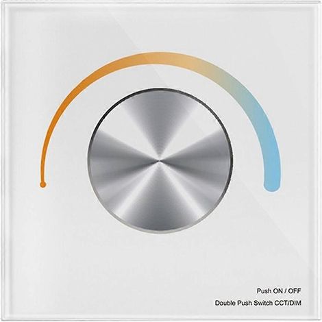 Interrupteur mural rotatif à variateur pour ruban LED bicolore, CCT blanc (1/5)