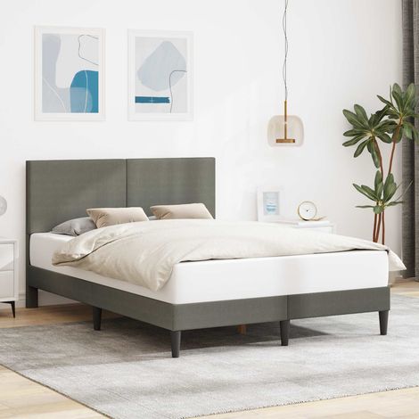 Teenpull – Bettrahmen mit Kopfteil Hellgrau 140 x 190 cm Cordstoff (1/5)