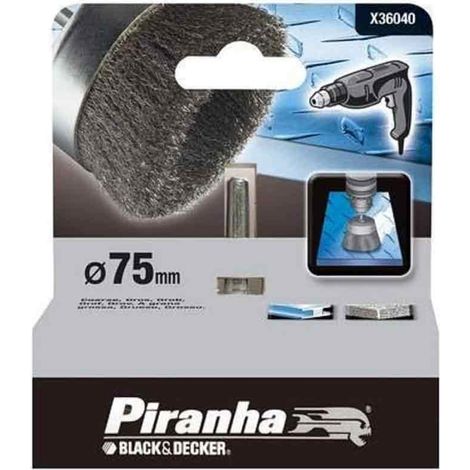 BLACK&DECKER PIRANHA-SPAZZOLA A TAZZA mm75 IN ACCIAIO X36040