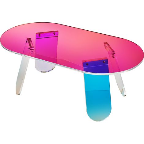 VEVOR Tavolino da Caffe in Acrilico Iridescente Tavolino da Salotto 950 x 500 x 350 mm Spessore 12 mm, Tavolino in Acrilico Carico max. 25 kg, Tavolino da Soggiorno per Camera da Letto Balcone Caffe