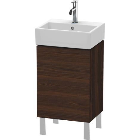 Duravit Meuble sous-lavabo L-Cube vertical, 1 porte, pivotant à gauche, 43,4x34,1 cm, pour Vero Air 072445, Coloris: Noyer brossé Placage bois véritable - LC6750L6969 (1/5)