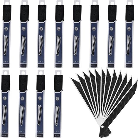 Lot de 120 lames de rechange de 9 mm de diamètre pour couteaux universels, lames de coupe à 30 degrés, lames cassées, lames en acier au carbone pour couteaux universels, couteaux à tapis et couteaux à (1/5)