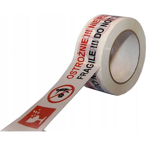 Juego de 6 cintas de embalaje, Cuidado, Vidrio, Extra Largas (1/2)