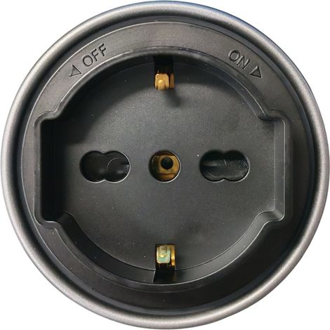 ETTROIT Schuko / Zweiwege-Steckdose Plug & Play für Schienensysteme 16A 250V Schwarz ETB2102 (1/5)