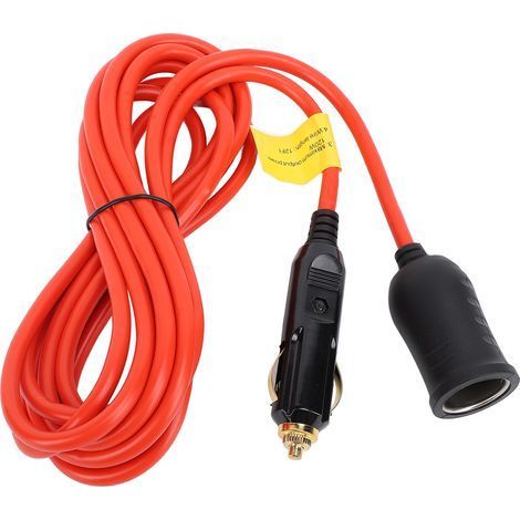 Rallonge allume-cigare 12 V 24 V 11,8 pieds 18 AWG 120 W 15 A prise mâle robuste vers prise femconnecteur d'alimentation CC de voiture pour pompe à pneu réfrigérateur (1/5)