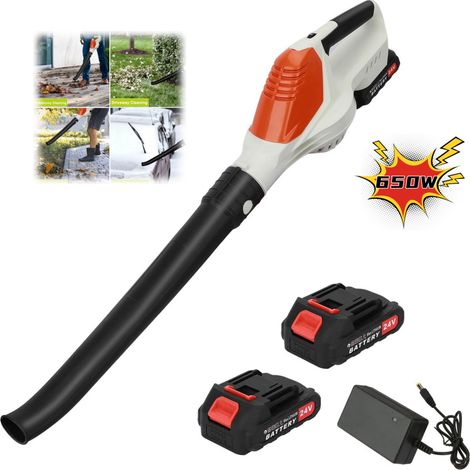 Souffleur de feuilles électrique 21V, Souffleur à feuilles sans fil 650W, 5 vitesses, 2 batteries, jusqu'à 240 km/h, Peu de bruit (1/5)