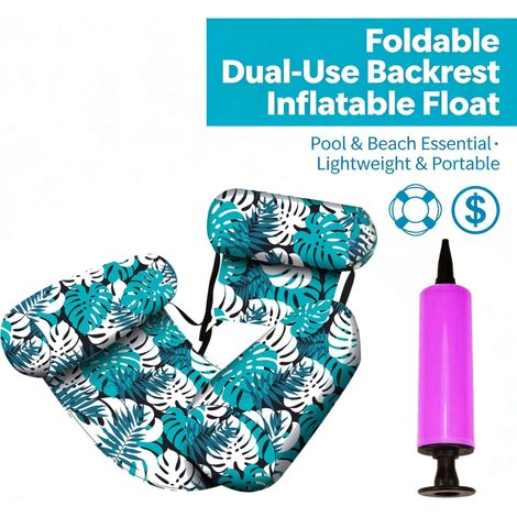 Tumbona hinchable, cojín de natación para adultos, asiento de piscina, silla de piscina para adultos, bomba de aire gratuita incluida. (1/3)