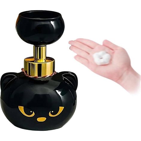 Distributeur de savon mousse en forme de patte de chat Nouveau distributeur de savon en forme de patte de chat (2026) Distributeur de savon automatique avec empreinte de patte de chat noire Pompe à (1/5)
