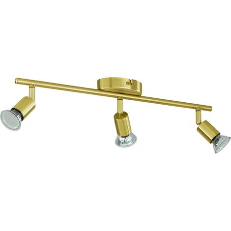 Eglo 3er LED Spot Buzz messing 48,5 x 6,5 cm GU10, messing gebürstet Deckenlampen & Kronleuchter