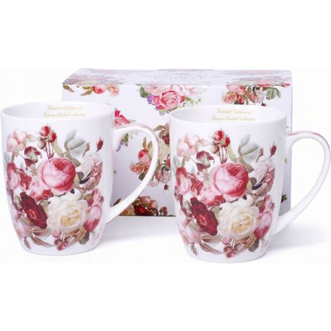 Set di 2 tazze in porcellana con fiori - tazza in confezione regalo da 400 ml (1/5)