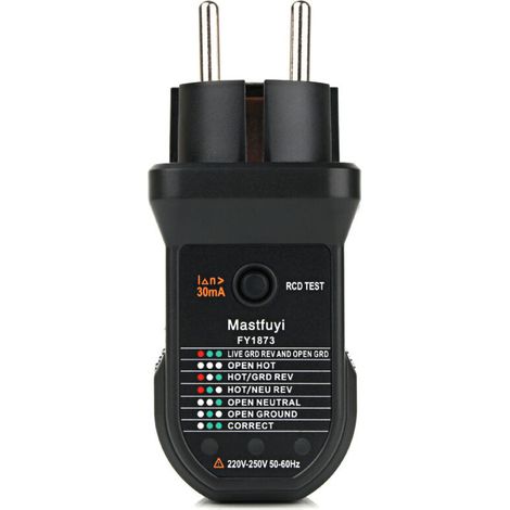 Socket Tester, Advanced RCD Electrical Socket Tester Automatic Neutral Direct Earth Wire Circuit Polarity Detector Electric Leakage Tester Socket Tester (1/5)