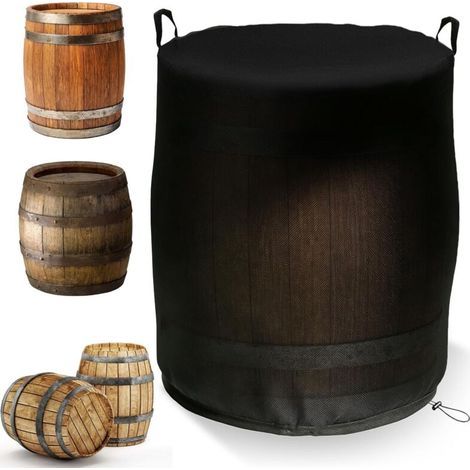 Waterproof rain tank cover made of 420D Oxford fabric, full cover with drawstring and handles, ideal for rain barrels, wine barrels, windproof, UV-resistant, dustproof (1/5)