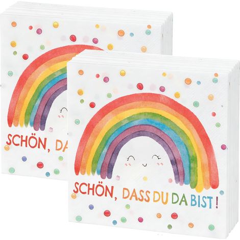 Set di 40 inviti di compleanno per bambina con design arcobaleno (1/5)