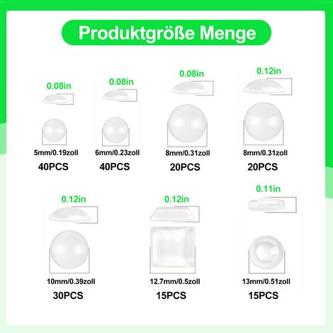 Tampon En Caoutchouc - Tampon Élastique Transparent Auto-Adhésif Pour Portes Armoires Tiroirs Claviers - 160 Pièces (1/5)