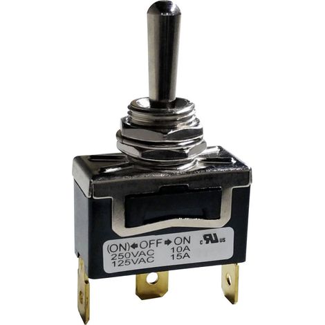 Interrupteur à levier RS PRO, On-Off-(On), 1RT, 10 A ( Prix pour 1 )