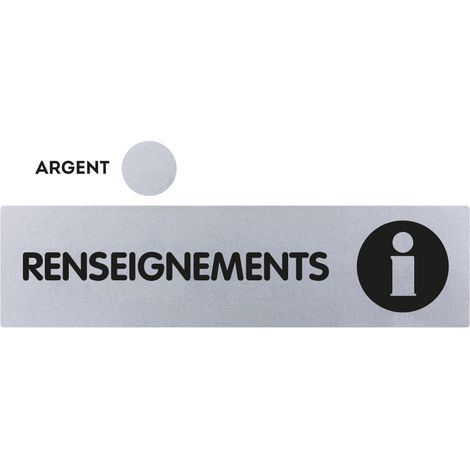 Plaque de porte Renseignements - Classique argent 170x45mm - 4320977