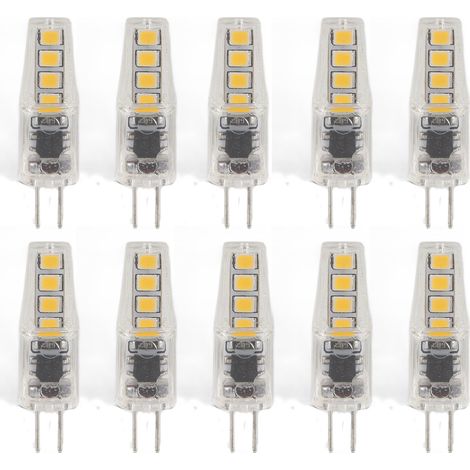 10 Pièces Ampoules G4 LED 8x2835 2W Blanc Chaud 360° pour Bureau Maison 220V (1/5)