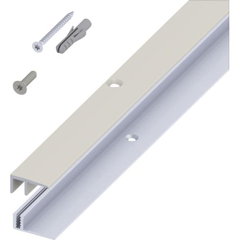 alfer Abschluss- + Träger- 1 m, 21 x 10.5 x 7 - 15 mm Alu eloxiert titan Profil (1/2)