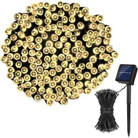 Guirlande lumineuse solaire d'extérieur 8 modes Décoration de Noël Étanche Pour balcon (1/5)