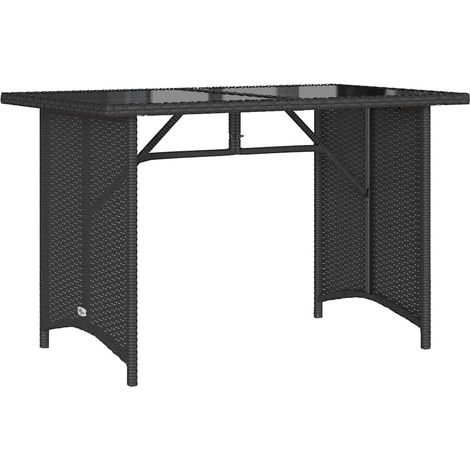 Maison Exclusive - Gartentisch mit Glasplatte Schwarz 110x68x70 c