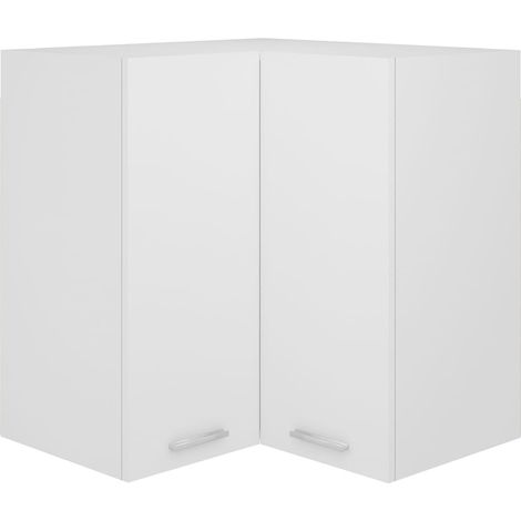 Armoire d'angle suspendue "Lyon"-Meuble de rangement murale Blanc 57 x 57 x 60 cm Bois d'ingénierie 212620 (1/5)