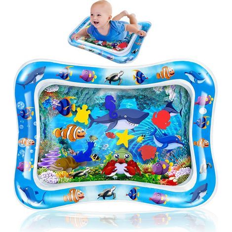 Tapis d'eau pour bébé, tapis d'eau gonflable pour enfants, jouets pour tapis d'eau pour bébé, jouets pour tapis d'eau pour bébé, tapis de jouets pour bébé adapté aux nourrissons et aux jeunes enfants (1/5)