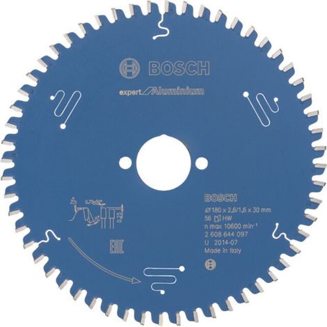 Lame de scie circulaire Bosch Expert pour aluminium 180 x 30 x 2,6 mm 56