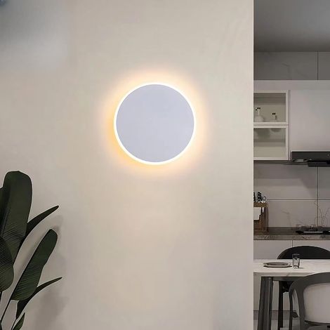 Applique murale LED ronde design nordique avec toucher, 20 cm, trois couleurs de lumière, éclairage de chambre blanc (1/5)